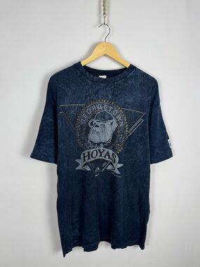 Vintage 90s Georgetown Hoyas Starter Men's Blue Graphic T-Shirt